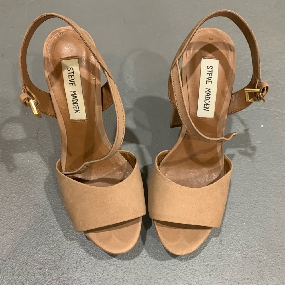 Steve Madden heels ankle strap nude